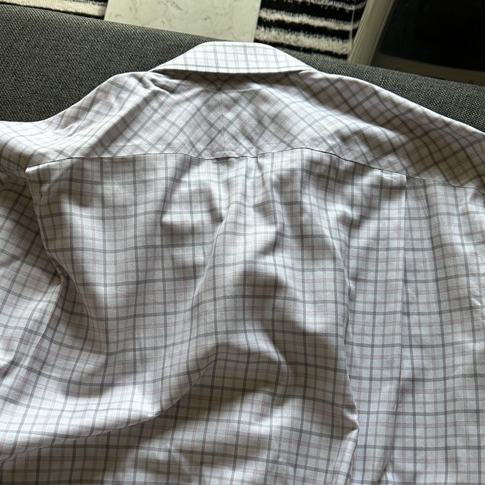 Jos. A. Bank Purple and White Checkered Dress Shirt - Picture 7 of 8